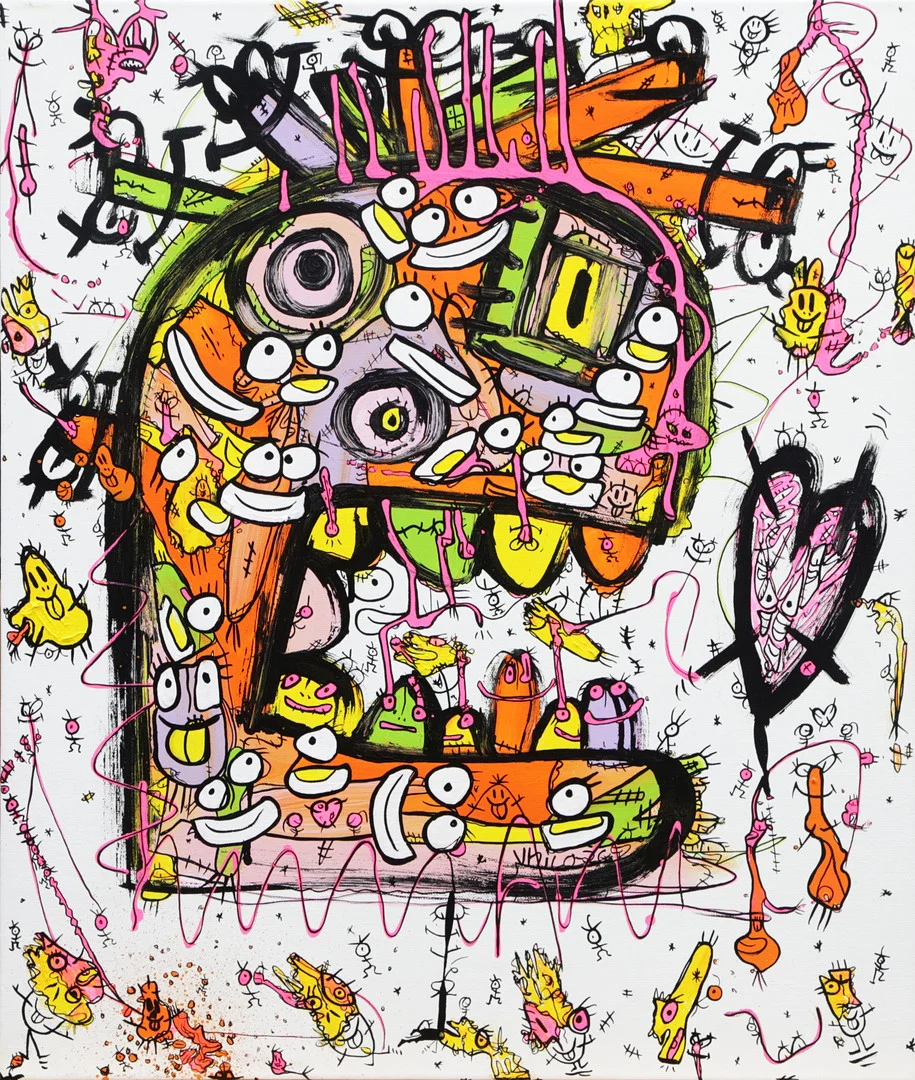 VHILO H PERSSON. AKRYL, på duk "Flip The Teeths" signerad, 2026. — Paintings — Kalmar Auktionsverk