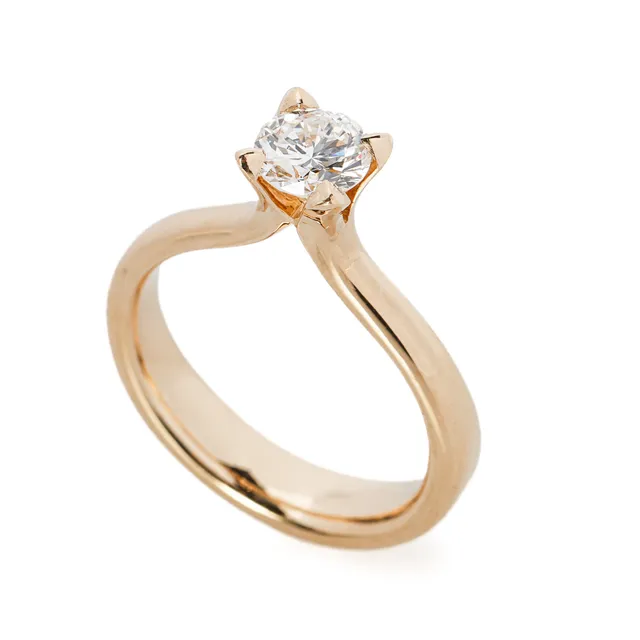 Ruben Svart: Brilliant solitaire ring in 14 kt. gold, approx. 0.80 ct. G/SI1