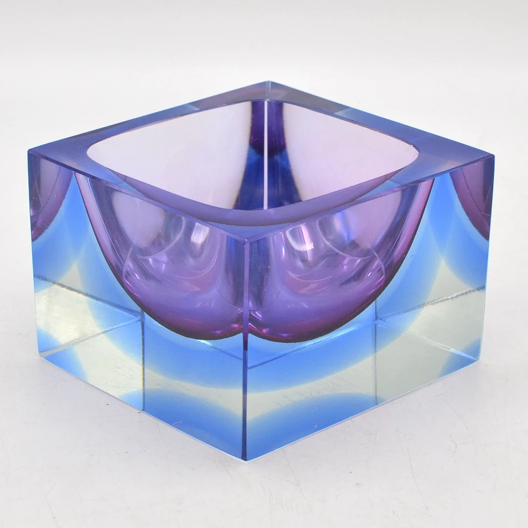 FLAVIO POLI. MURANO DESIGNERSCHALE, SOMMERSO, ITALIEN, UM 1950. — Art glass — Kunst- und Auktionshaus Kleinhenz
