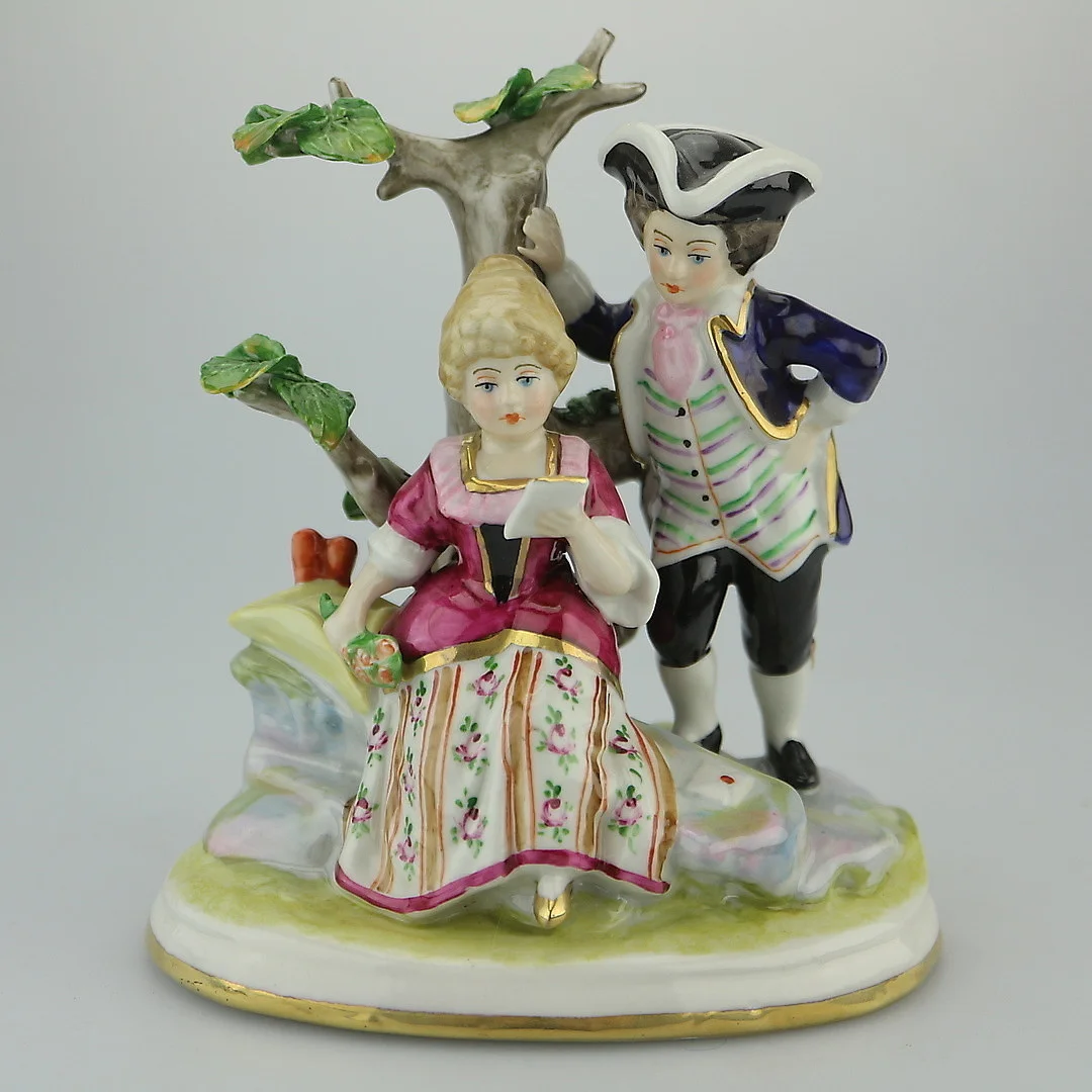 THÜRINGEN PORZELLAN JÄGERPAAR FIGUR. — European — Kunst- und Auktionshaus Kleinhenz