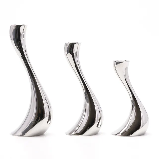 CONSTANTIN WORTMANN. Ljusstakar, 3 st, "Cobra", Georg Jensen.