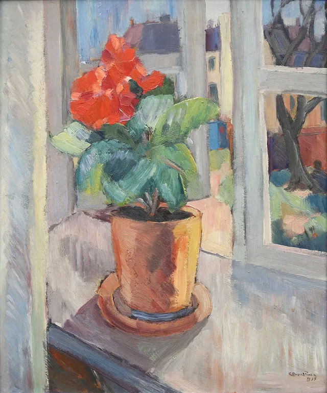 CARL BERNDTSSON. Blomstilleben, olja på pannå, signerad och daterad 1937.