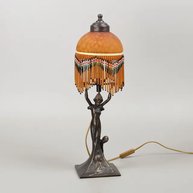 BORDSLAMPA, metall/glas, jugendstil, 1900/2000-tal.