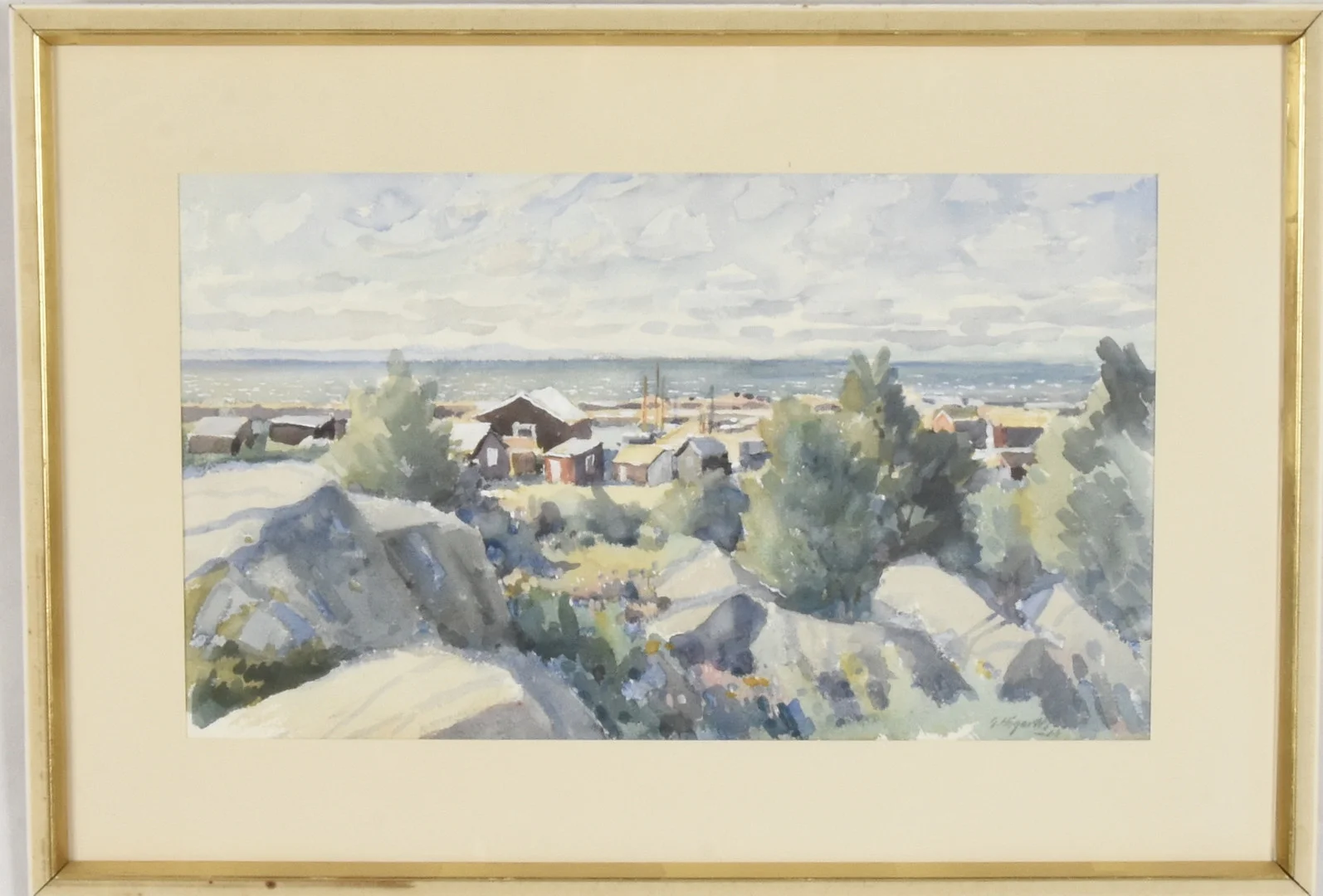 GÖSTA HÖGARDH. Akvarell. — Paintings — Halmstads Auktionskammare