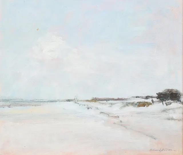 HELGE LUNDSTRÖM (1923-2011). Strandmotiv, olja på duk.