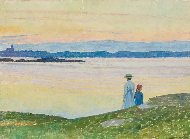 CARL WILHELMSON. Ljus afton, olja på duk, 43,5 x 60 cm.