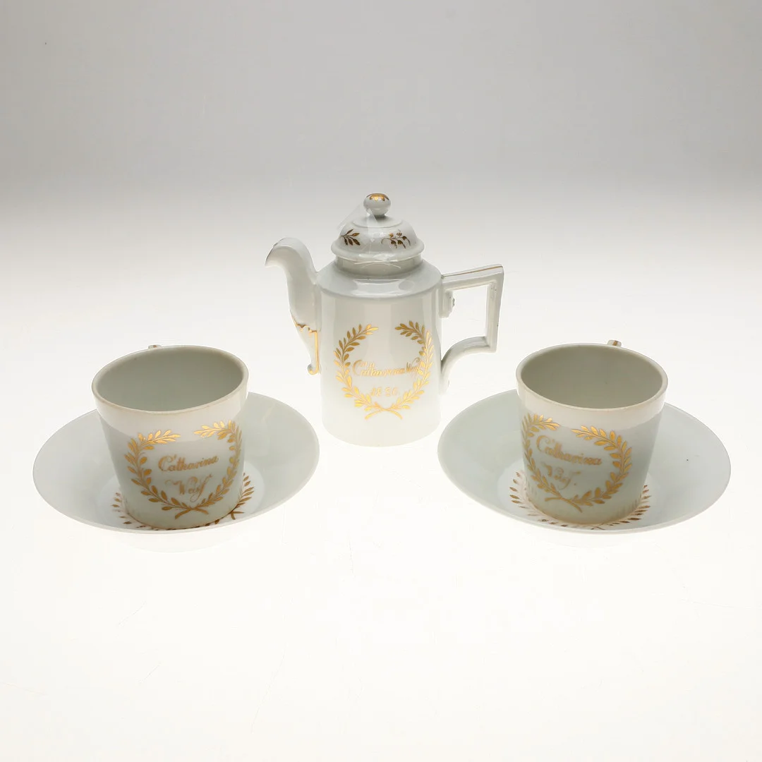 SERVIS, 5 delar, porslin, empire, 1800-talets första hälft. — European — Gomér & Andersson Nyköping