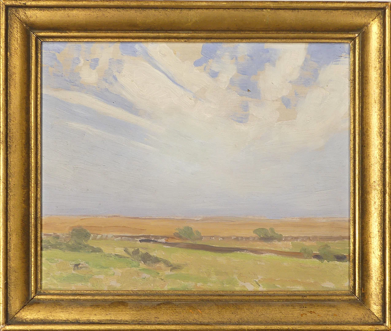 WILLIAM NORDING. Landskap, olja på pannå, otydlig sign med init. — Paintings — Lysekils Auktionsbyrå
