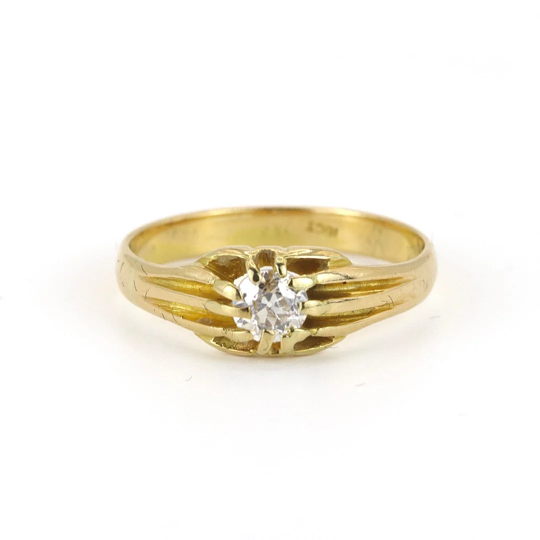 18CT GOLD OLD CUT DIAMOND RING. — Rings — Chalkwell Auctions