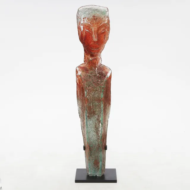 BJÖRN EKEGREN. SKULPTUR, glas, sandgjuten, signerad.