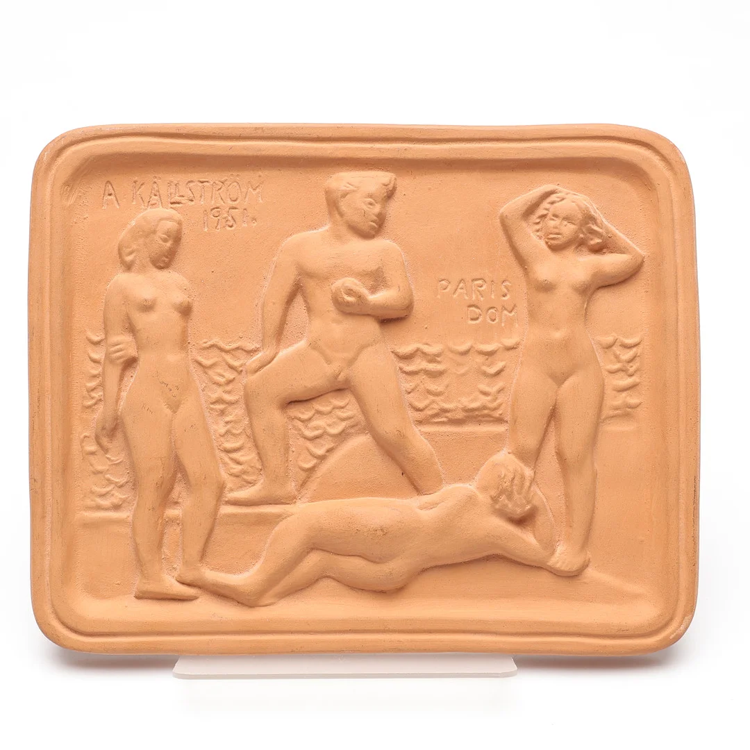 ARVID KÄLLSTRÖM. Väggrelief, signerad och daterad 1951. — Sculptures & Bronzes — Gomér & Andersson Linköping