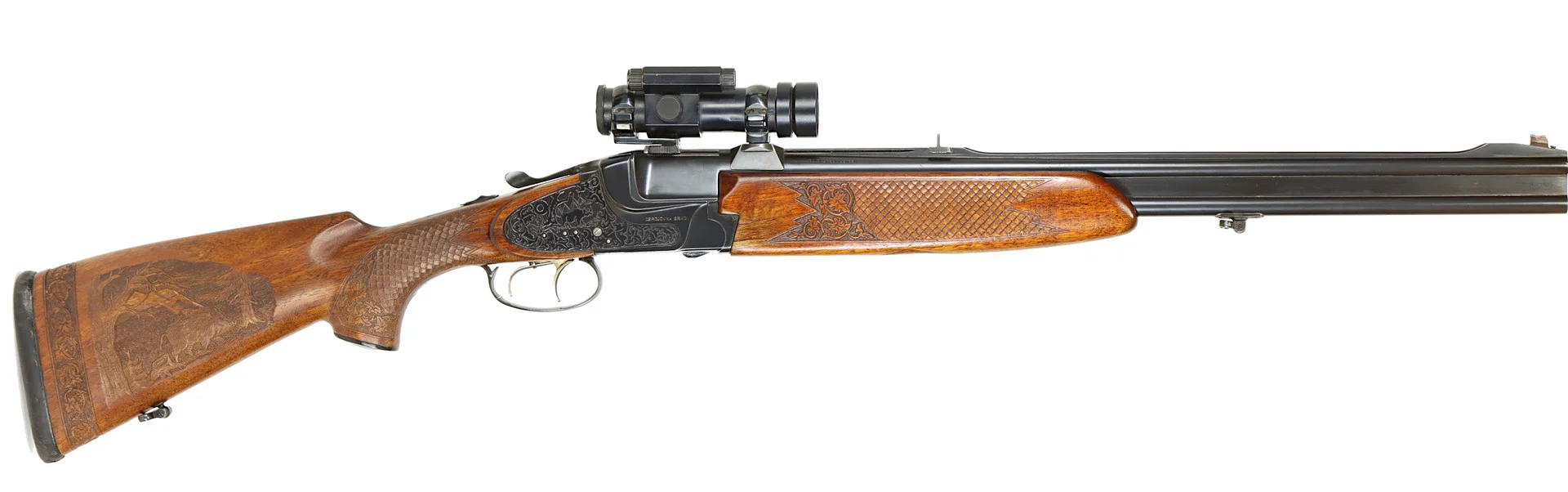 DUBBELSTUDSARE, fabrikat Brno, modell 575.2 Brno Super, kaliber .375 Holland & Holland, tillv.nr 2575.2 00184. — Double express rifles — Walter Borg