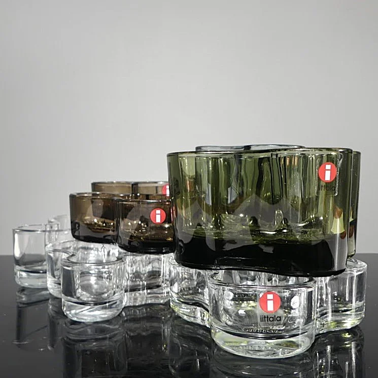 SKÅLAR & LJUSLYKTOR, åtta delar, "Savoy" Alvar Alto Iittala. — Utility glass — Lysekils Auktionsbyrå