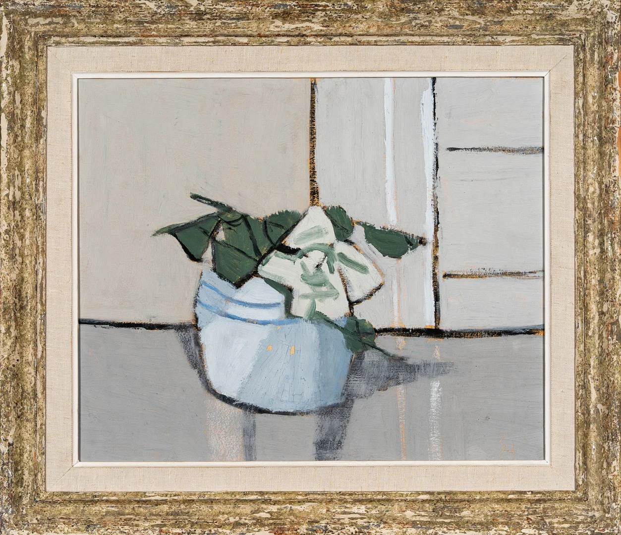 GUNNAR HÅLLANDER. Olja på pannå, Stilleben, Monogramsignerad. — Paintings — Norrlands Auktionsverk
