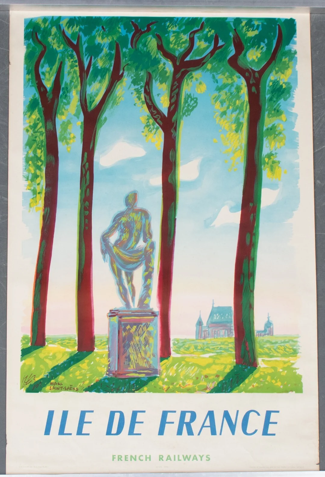Vintage fransk turistplakat, 'Ile de France' — Paintings and sculptures/Prints and photography — Lauritz