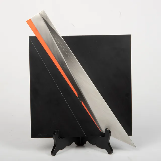 ALEXIUS HUBER. Relieff, aluminium, signerad.