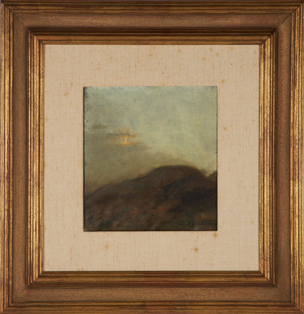 DAVID WALLIN. Dunkelt landskap, olja på pannå, signerad. — Paintings — Stockholms Auktionsverk Sickla