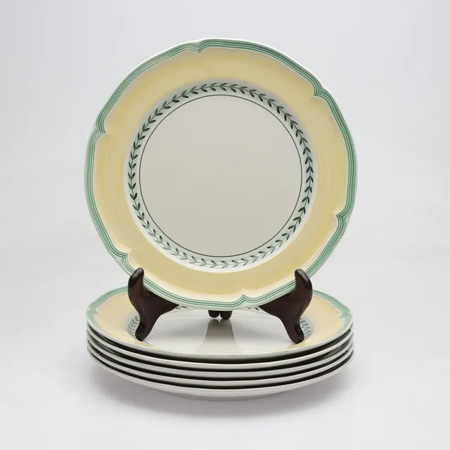 TALLRIKAR, 6 st, vitroporslin, "French Garden Vienne", Villeroy & Boch, Tyskland.
