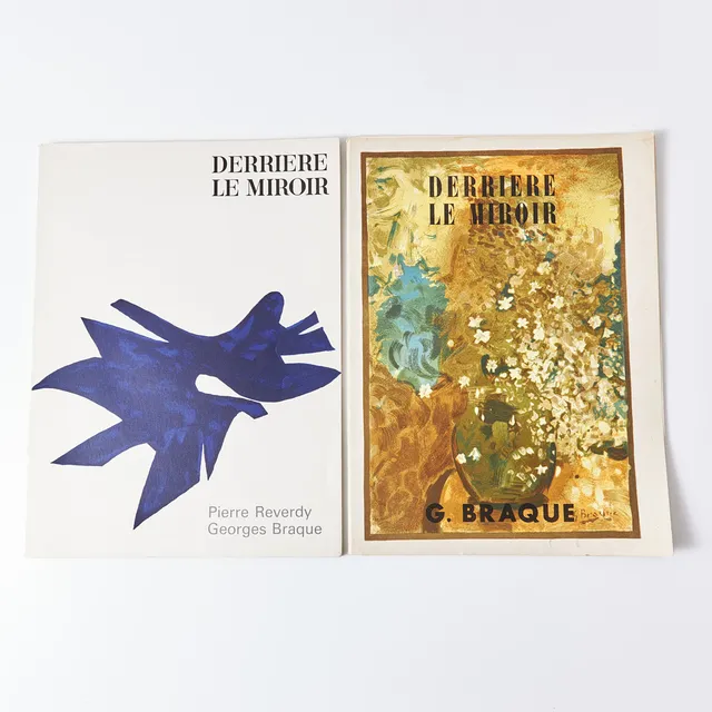 DERRIÈRE LE MIROIR, 2 st, Braque, nr 135-136, innehållande 5 färglitografier, efter, varav en dubbelsidig respektive nr 48-49, Braque, innehållande 6 st färglitografier efter, varav 2 dubbelsidiga, 1952.