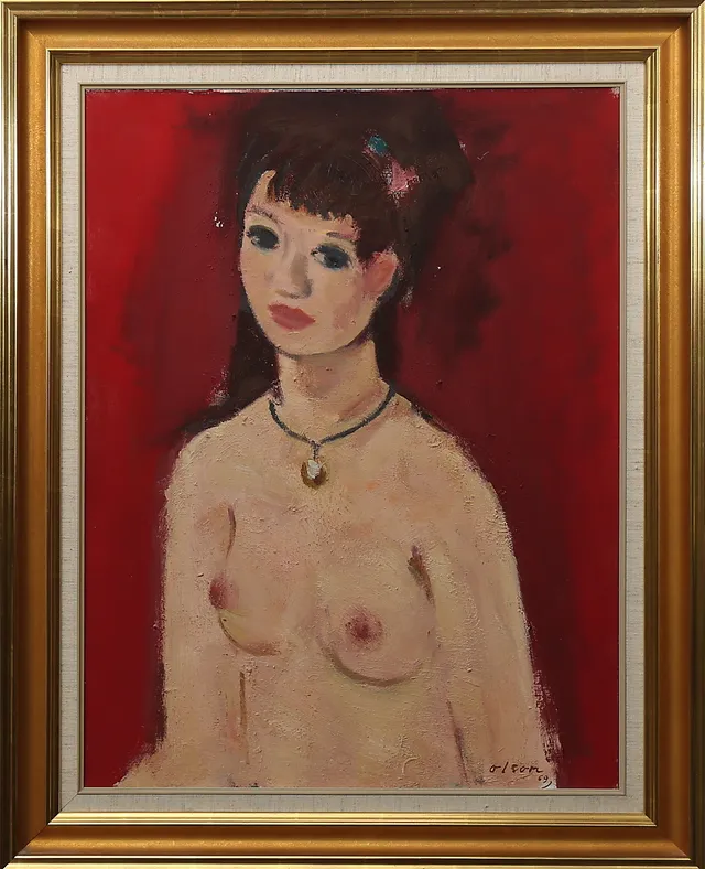 OVE OLSON. Modell, olja på duk, signerad Olson och daterad -69.