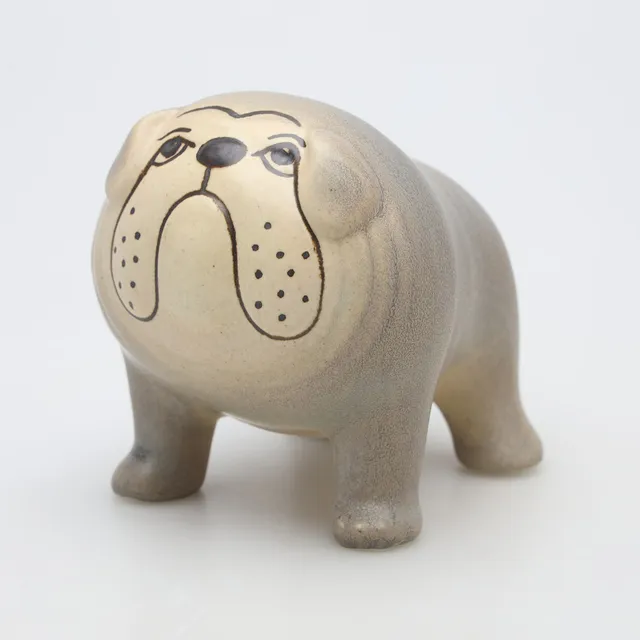 LISA LARSON. FIGURIN, stengods, "Bulldog mini", ur serien "Minikennel", Gustavsberg.