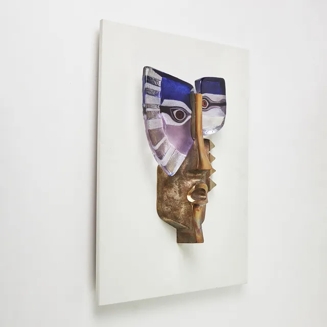 MATS JONASSON. Skulptur, glas och metall, Limited edition 13/29, signerad, Målerås.