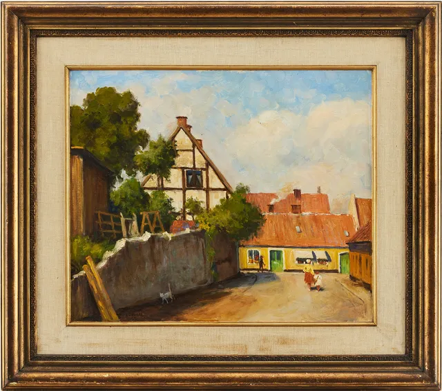 LOUIS SPARRE. "Lilla Rådmansgatan, Simrishamn".