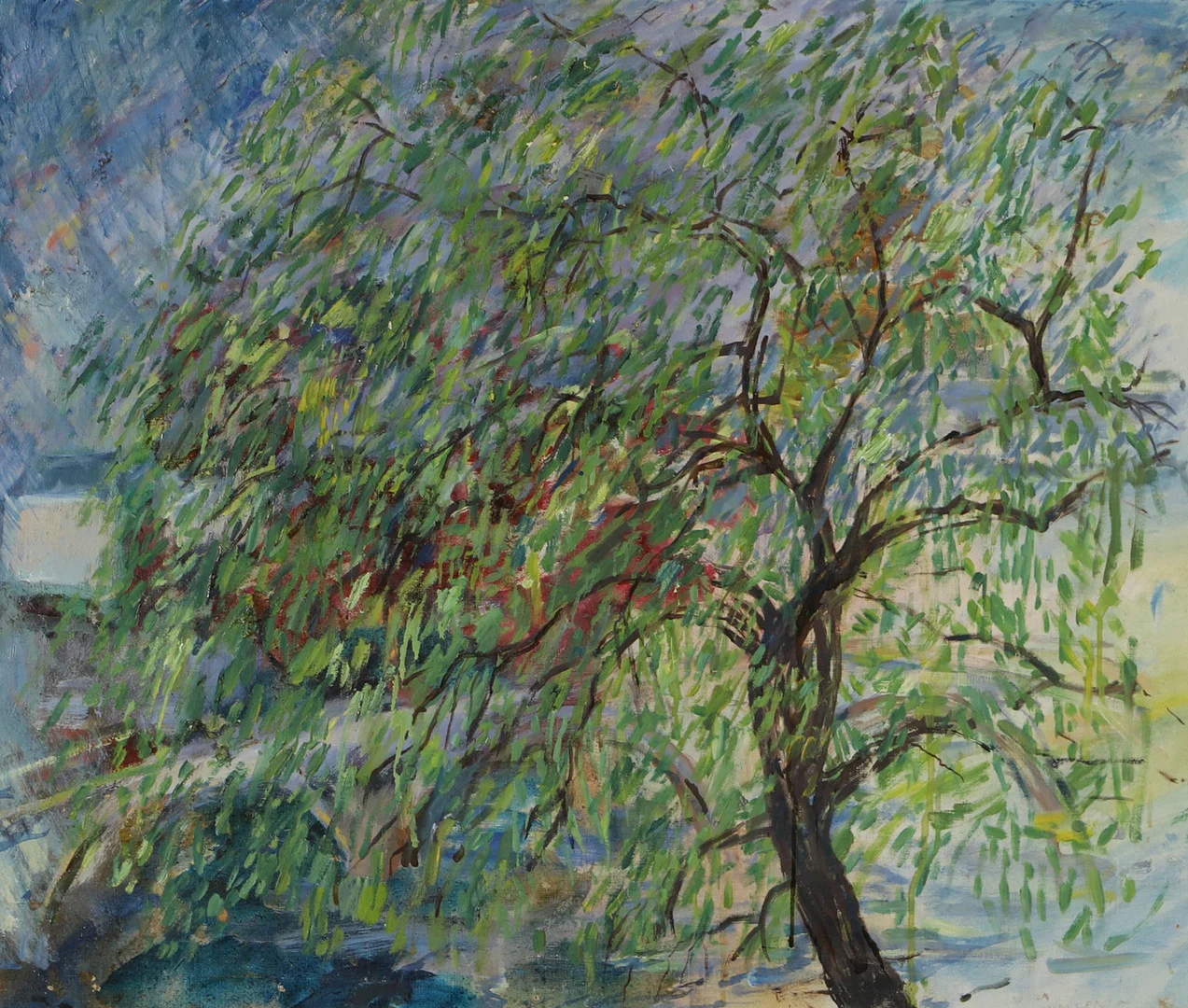 ULLA WALLER. Landskap med träd, olja på duk, signerad. — Paintings — Helsingborgs Auktionskammare