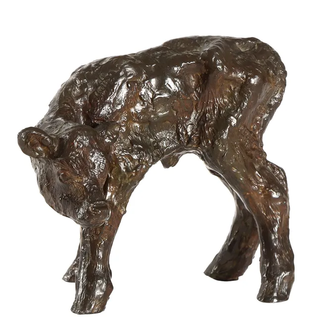 Gudrun Lauesen for Just Andersen. Figurine in the shape of a calf made of disco metal.