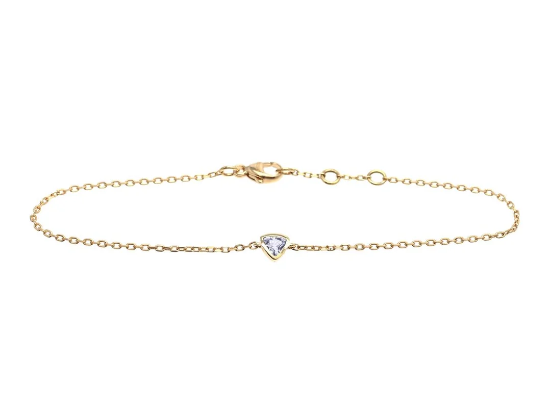 ARMBAND, 18K guld, safir ca 0,27 ct, längd ca 17/18/19 cm, vikt 1,6 g, slitna fasettkanter. — Smycken/Armband — Kaplans
