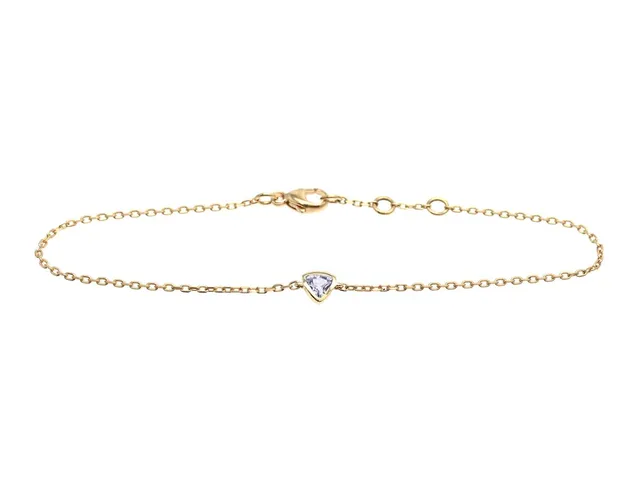 ARMBAND, 18K guld, safir ca 0,27 ct, längd ca 17/18/19 cm, vikt 1,6 g, slitna fasettkanter.