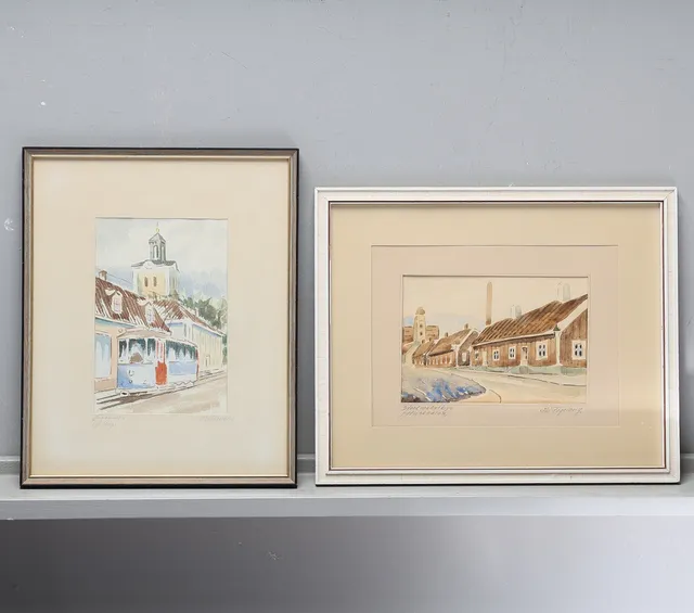 GUSTAV FOGELBERG. 2 akvareller, signerade.