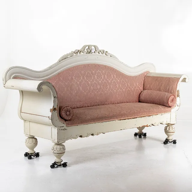 TRÄSOFFA, vitmålad, 1800-tal.