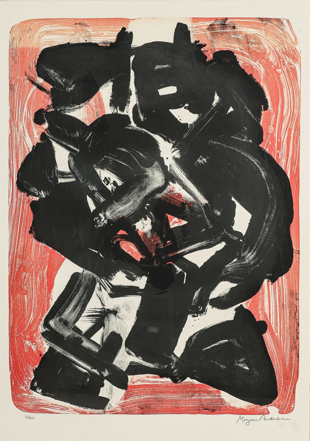 Mogens Andersen (1916-2003): Composition. Lithograph in colors. — Paintings and sculptures/Prints and photography — Lauritz