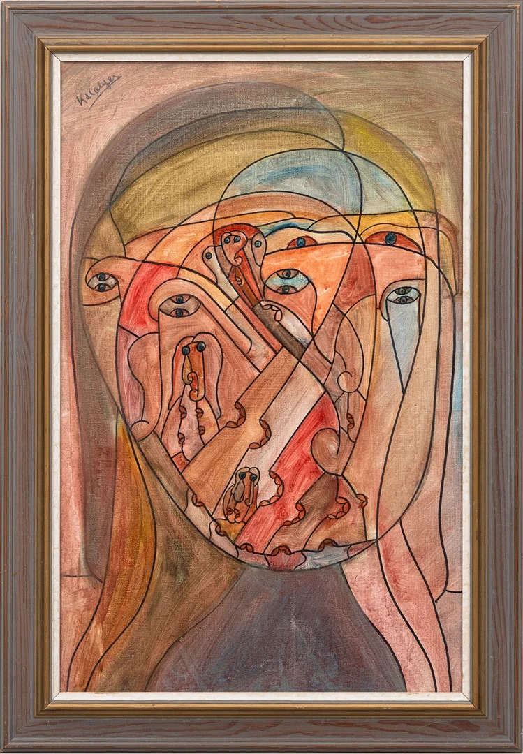 KJELL HOBJER. "Jag skänker min längtan till Paris", olja på duk, signerad, daterad a tergo 1989. — Paintings — Auktionshuset Kolonn
