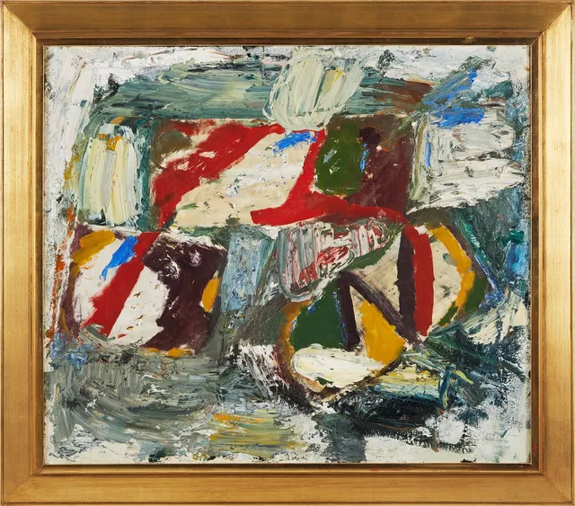 ÅKE WILHELM ANDERSSON (1922-1988). abstrakt komposition, olja på duk, signerad.