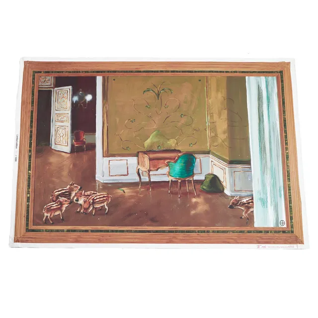 ERNST BILLGREN (FÖDD 1957). Besök hemma, screentryck på duk, ur Ikeas Art Event-serie, september 2006, Premiär, upplaga 461/1000.
