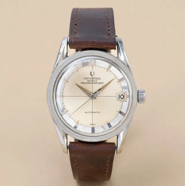Universal Genève, Polerouter Date, "Crosshair" Dial, ca 1963.