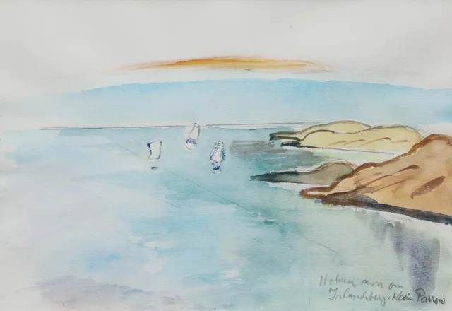 KARIN PARROW. akvarell, "Holmen norr om Islandsberg", signerad.