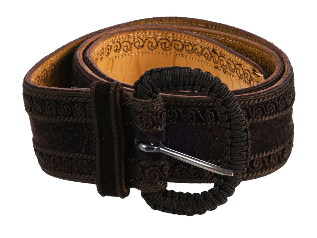 BÄLTE, YSL, vintage, mörkbrun mocka, längd 72 cm, bredd 4,5 cm. — Accessoarer/Bälten — Kaplans