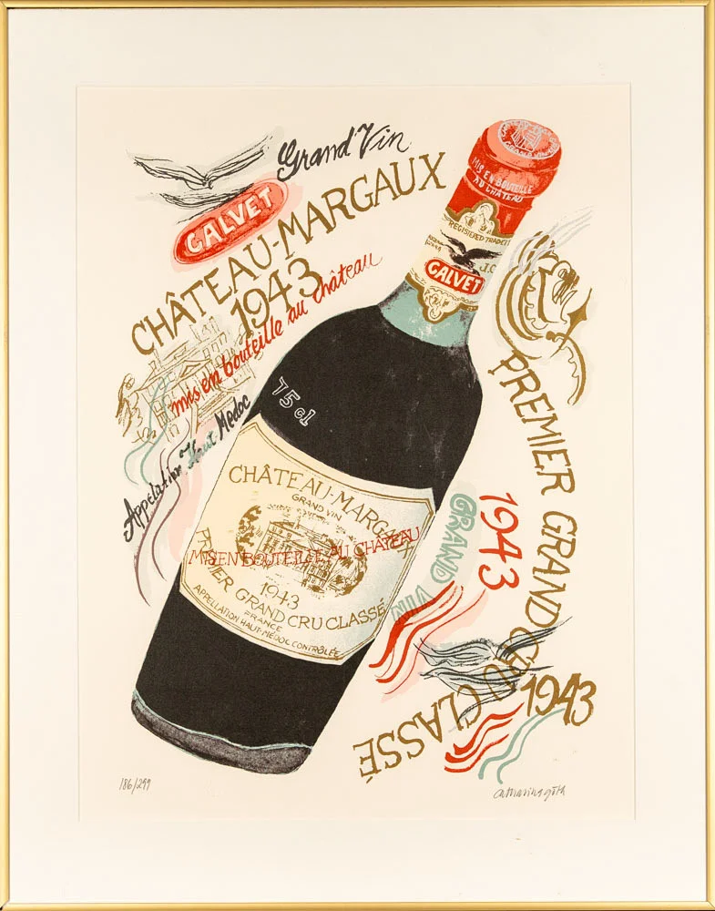 CATHARINA GÖTH. Färglitografi, Chateau-Margaux 1943, Signerad & numrerad 186/299. — Engravings & Prints — Norrlands Auktionsverk