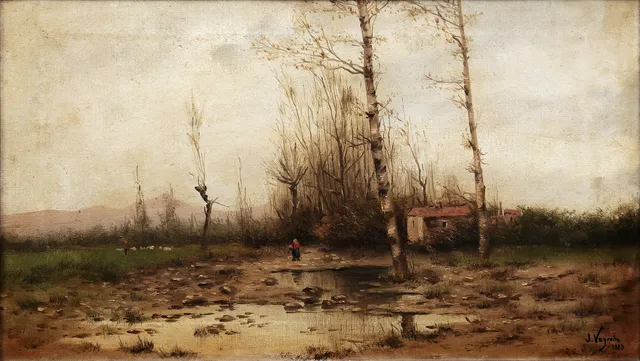 CATALAN SCHOOL, EARLY 20TH CENTURY. Lively landscape.