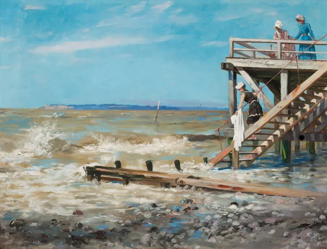 Hugo Birger, "Badbrygga vid stranden av Engelska kanalen".
