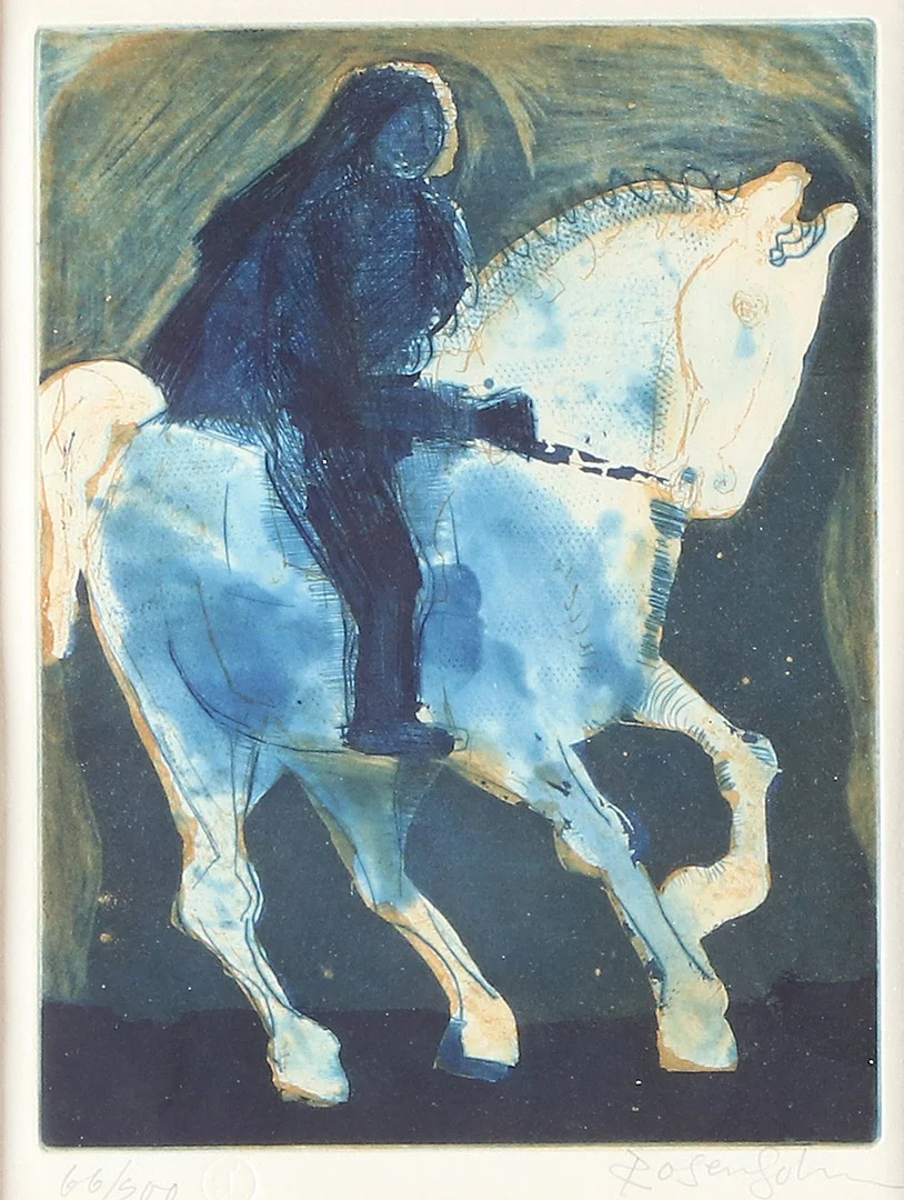 LENNART ROSENSOHN. Etsning, 66/200. Ryttare. Signerad. — Engravings & Prints — Skånes Auktionsverk