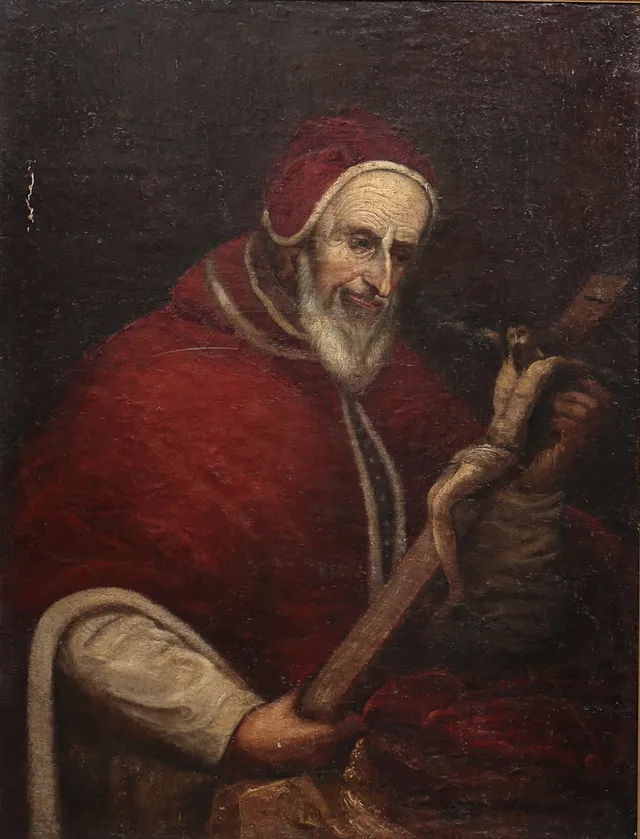 SPANISH SCHOOL, 17TH CENTURY. Saint Pius V.