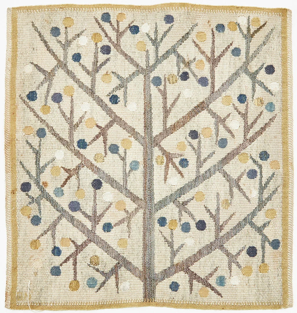 BARBRO NILSSON. "Kvist ljus", Märta Måås-Fjetterström AB, gobelängteknik, monogramsignerad BN. — Textiles — Stockholms Auktionsverk Magasin 5