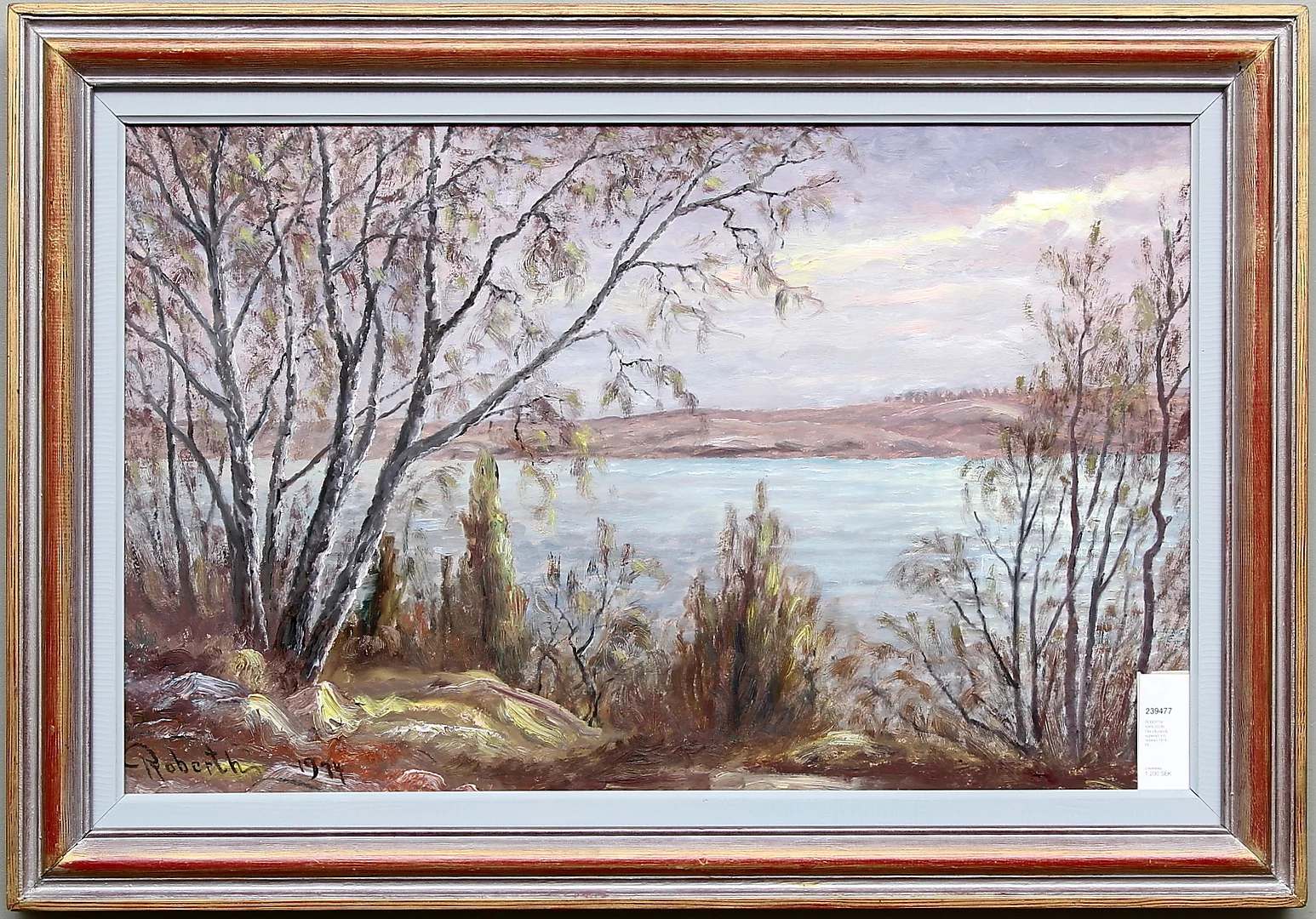 ROBERTH KARLSSON. Olja på pannå, signerad och daterad 1974. — Paintings — Gomér & Andersson Linköping