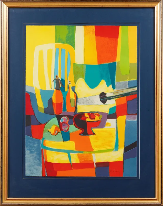 MARCEL MOULY. Stilleben, färglitografi, signerad och numrerad 278/300.
