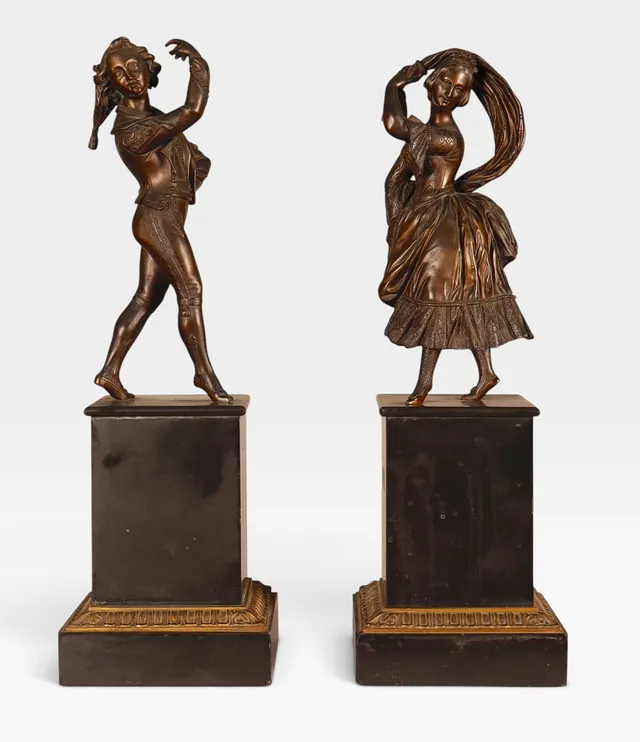 ESCUELA FRANCESA, HACIA 1840. Bailarines españoles.