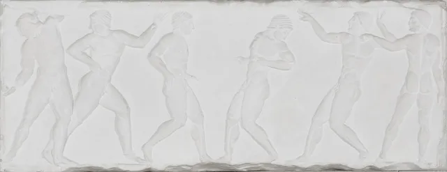 RELIEF, 1900-tal, gips, efter Antiken, figurscen.
